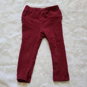 Old Navy Maroon Leggings Girls 18-24 Months Ruffle On Bottom Soft Comfortable